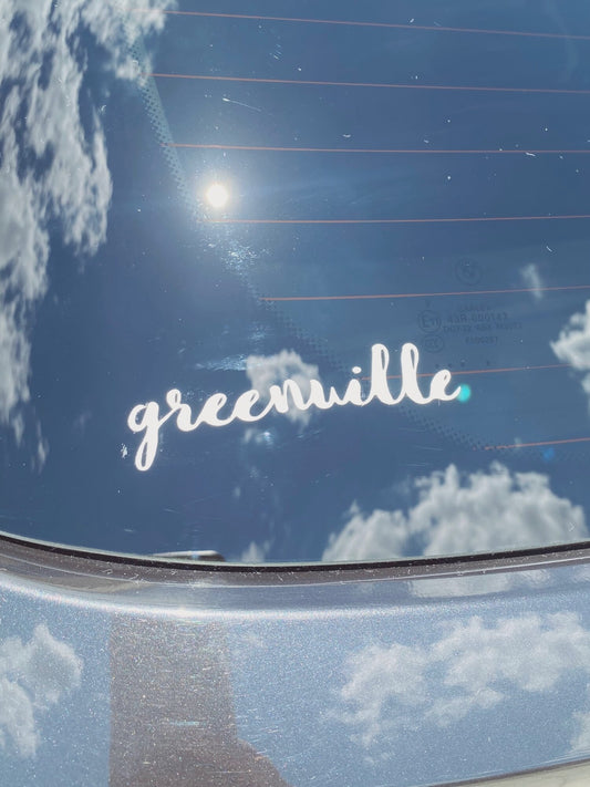 Greenville Logo Font Borderless Sticker